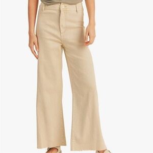 Miou Muse Wide Leg Jeans Frayed Hem Size‎ Large Stretchy